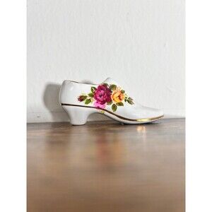 Ashleydale England Fine Bone China High Heal Shoe Floral Vintage